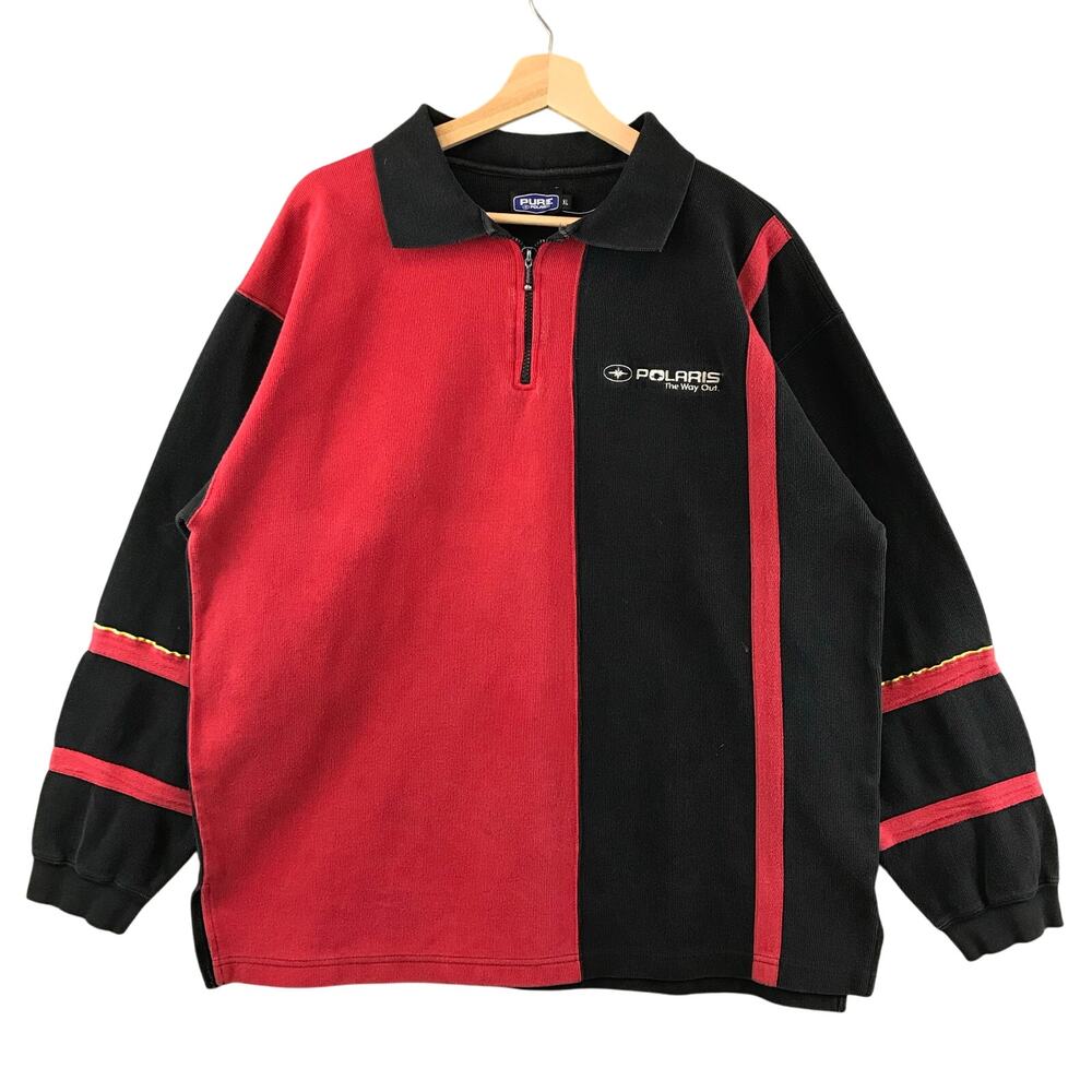 Vintage Polaris Colorblock Polo long sleeve shirt size‎ XL